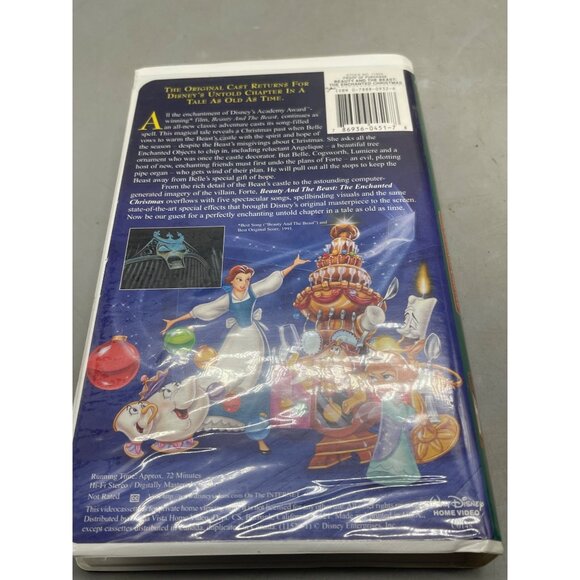 Disney's Beauty and the Beast the Enchanted Christmas VHS tape English READ - Picture 2 of 3
